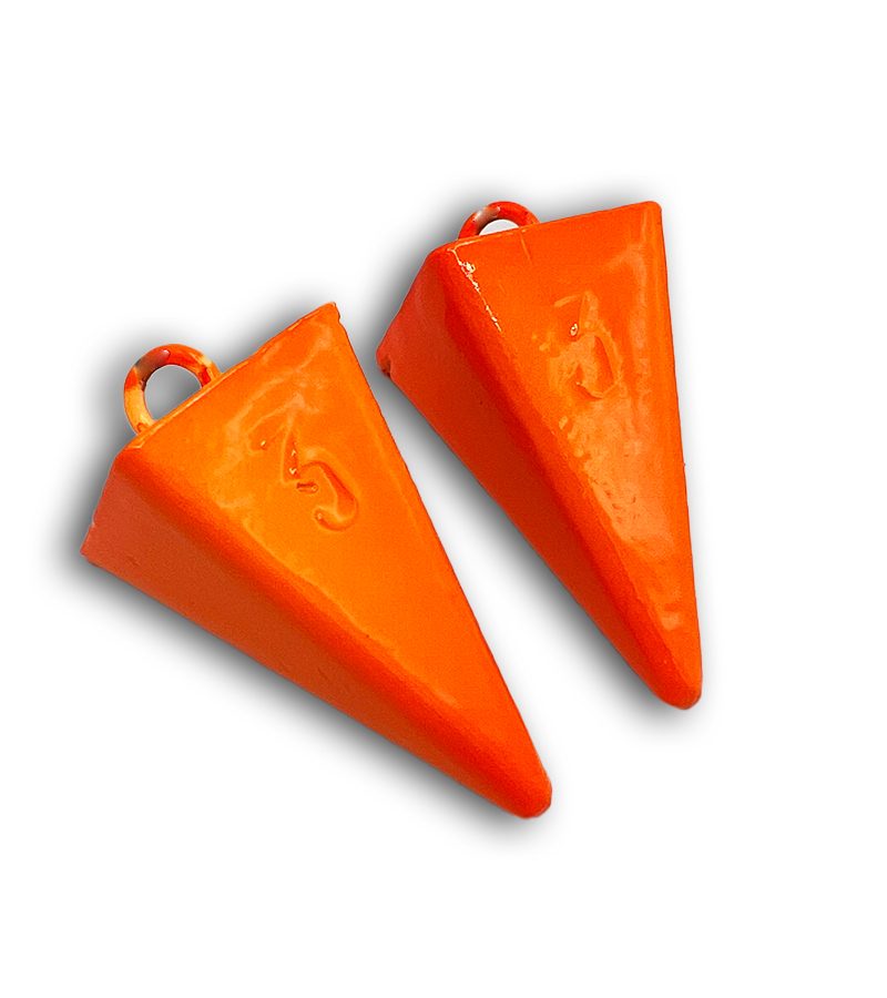 Pyramid Sinkers- Vibrant Orange- Beach Fishing Sinkers