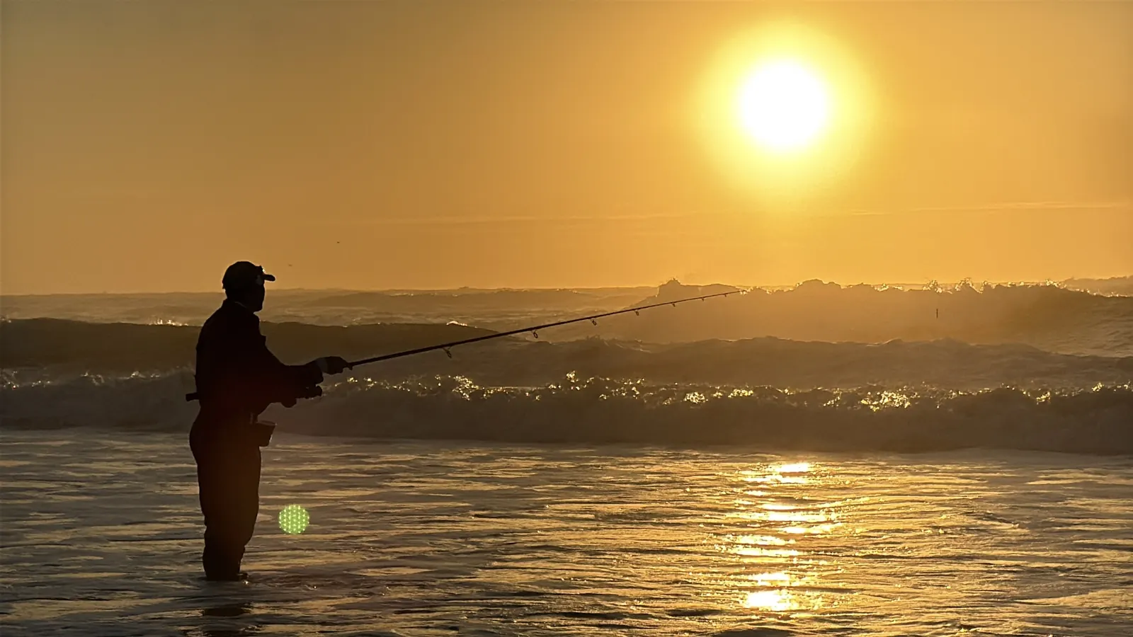 Surf fishing at sunrise on the Gold Coast